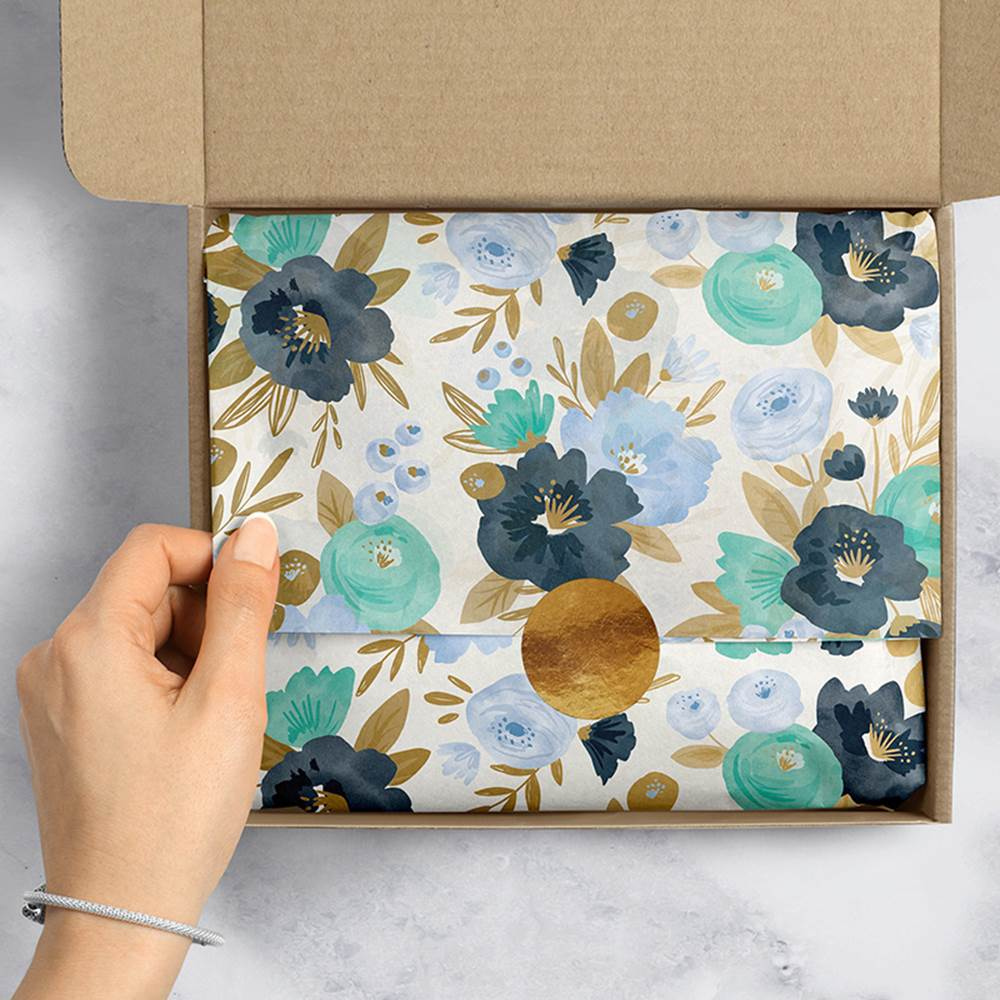 30x20 Botanical Burst Floral Tissue Paper - Single Sided Tissue Paper –  Small Biz Shipping Co