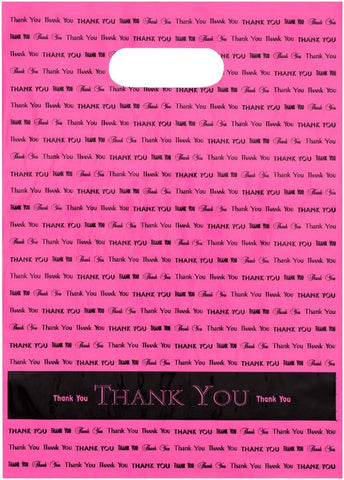 9x12" Hot Pink Thank You Merchandise Bags