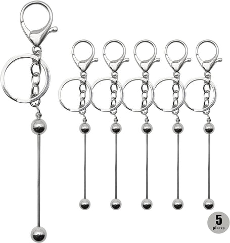 Silver Beadable Keychain