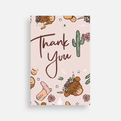 Boho Rodeo Thank You Cards Insert Cards