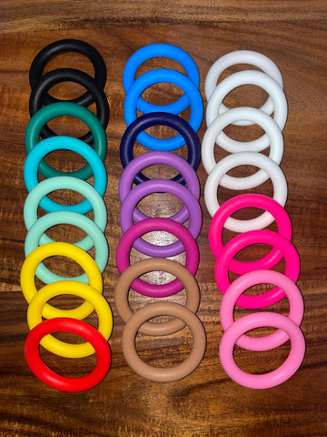 65mm Solid Color Round Ring - Silicone Focal Beads Accessory