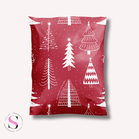 10x13" Poly Mailer - Snowy Winter Red