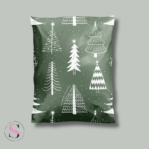 10x13" Poly Mailer - Snowy Winter Green