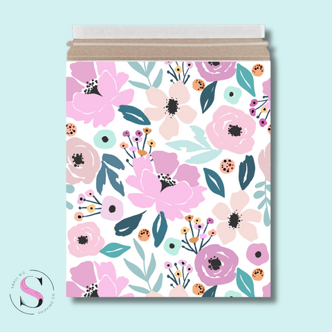 Bright Floral Rigid Mailer - Floral Print Stay Flat Mailer