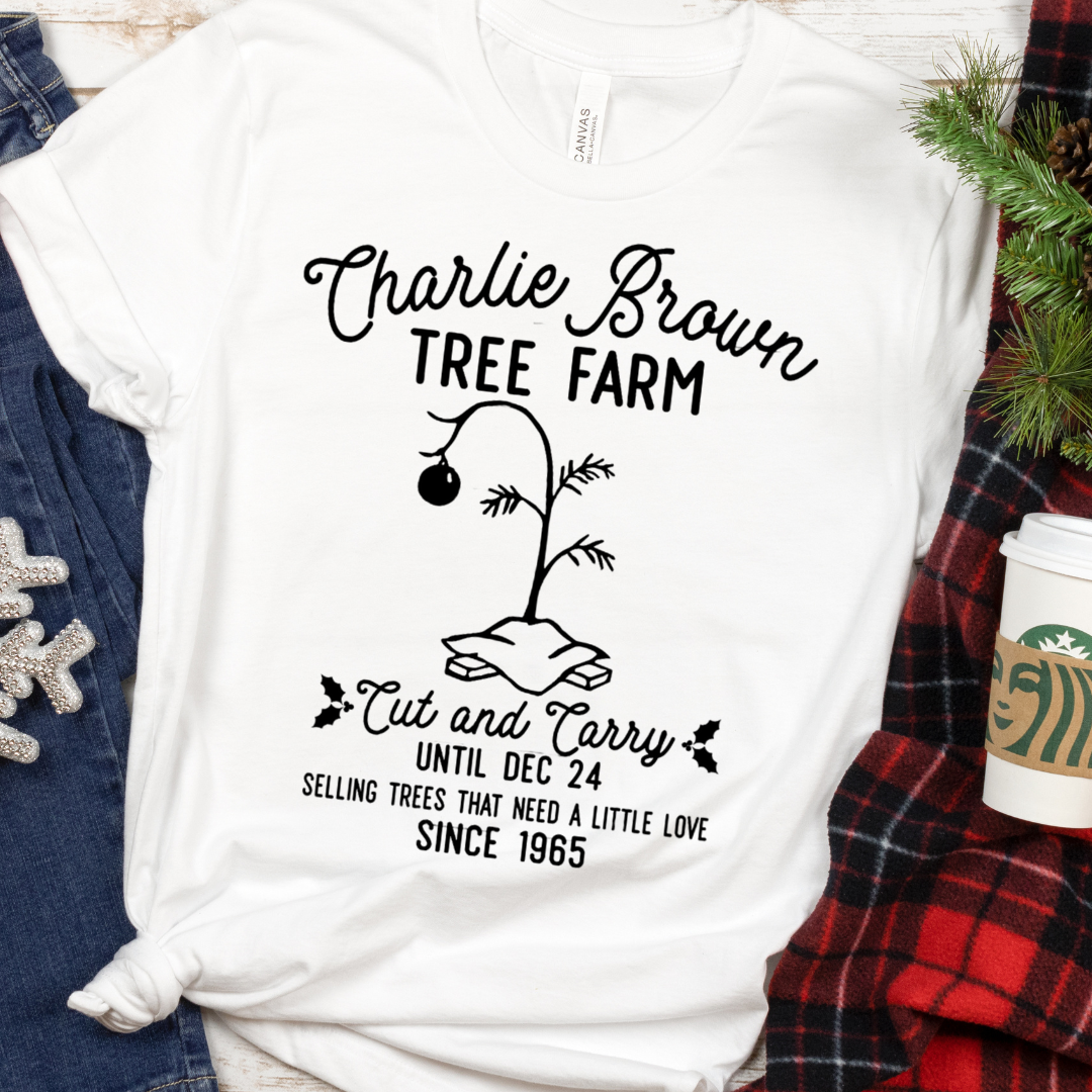 Screen Print Transfer Brown Tree Farm Small Biz Shipping Co