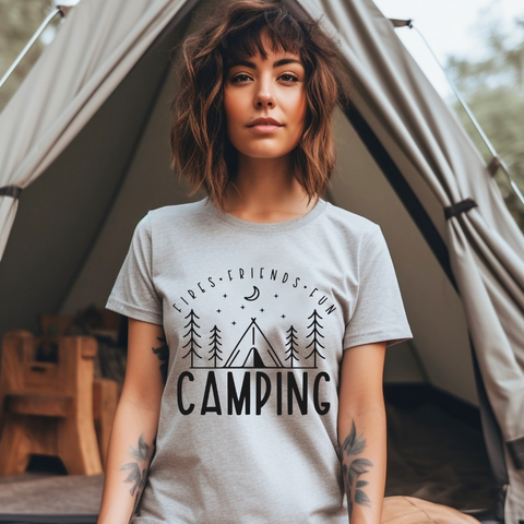 Fires Friends Fun Camping - Screen Print Transfer