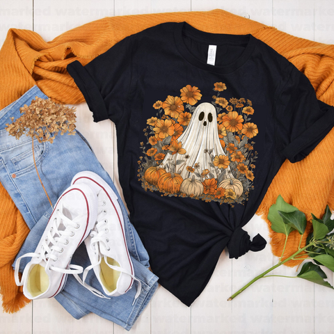 Fall Floral Ghost - DTF Full Color Transfer