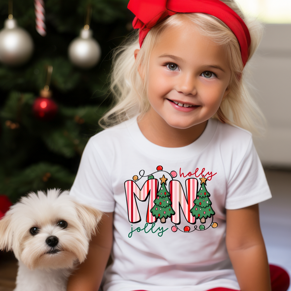 DTF Full Color TShirt Transfer - Holly Jolly Mama/Mini Trees
