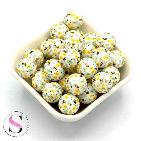 Bumble Bee Daisy - Silicone Bead