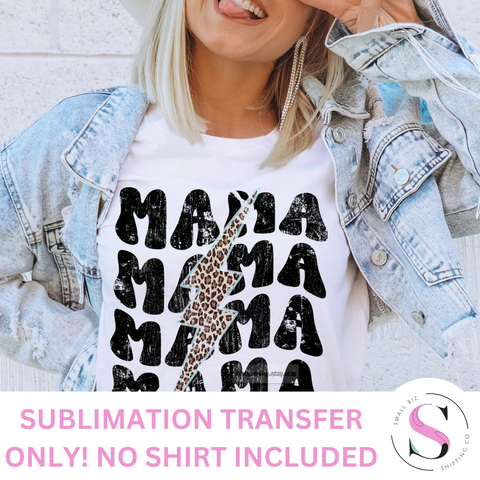 MAMA Cheetah Lightning - 1 Sublimation Transfer Only! Sublimation T-Shirt Transfer