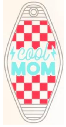 Cool Mom Checkered - UV DTF Motel Keychain Decal