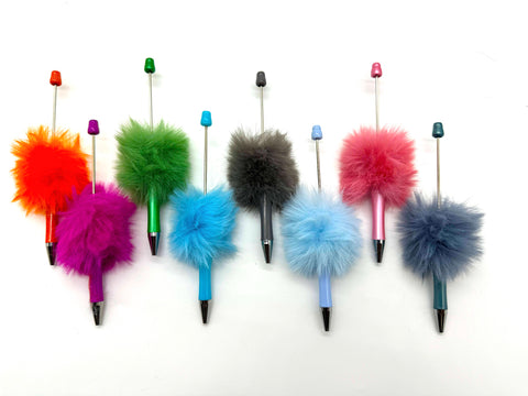 Fuzzy Fluffy Pens - Jewel Tone