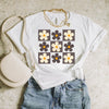 DTF Full Color Transfer - Brown Checker Daisies