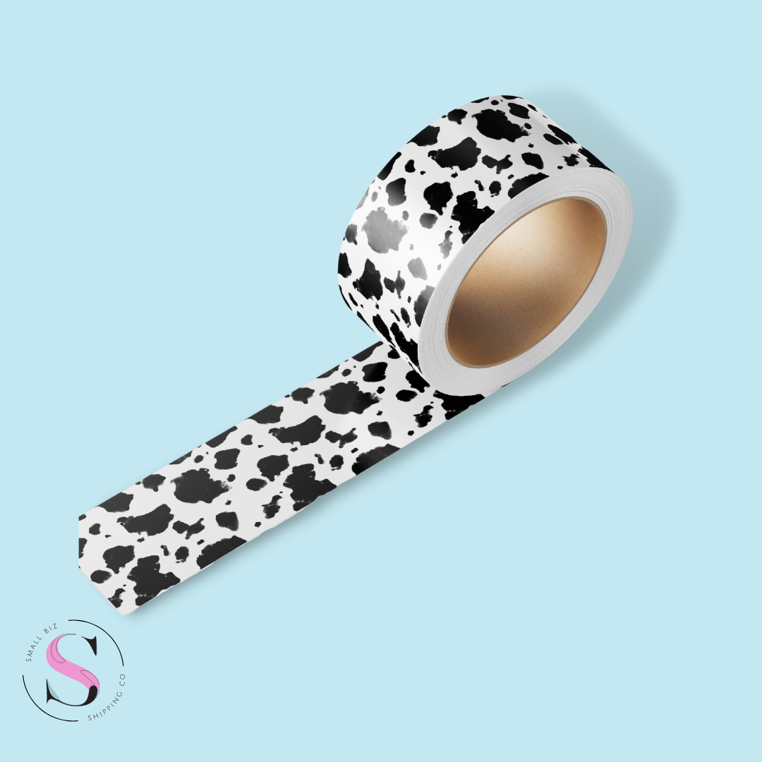 Ciieeo 1 Roll White Milk Pattern Cow Print Colored Packing Tape Black  Shipping Tape Mailing Tape Clear Packing Tape Kraft Shipping Tape Refill  Moving