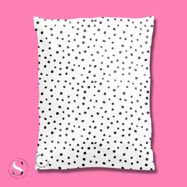14.5x19" Poly Mailer - Black Polka Dot
