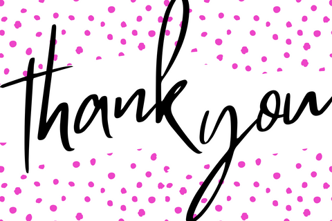 Hot Pink Polka Dot - Thank You Cards Insert Cards