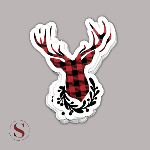 Buffalo Plaid Reindeer Stickers