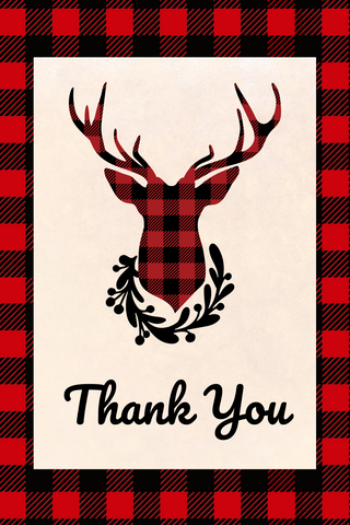 Buffalo Plaid Thank You Cards Insert Cards