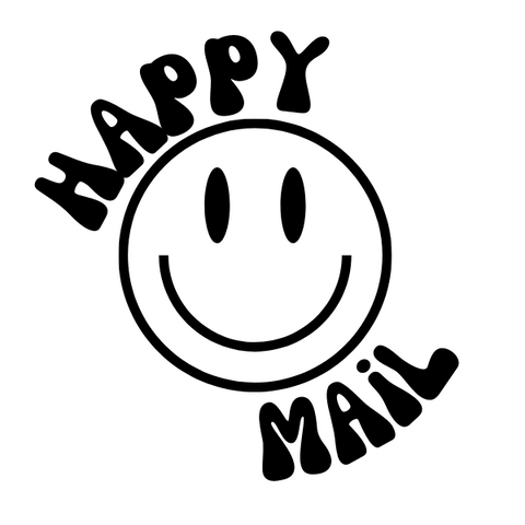 Smiley Face Happy Mail  | 2" Round Shipping Stickers