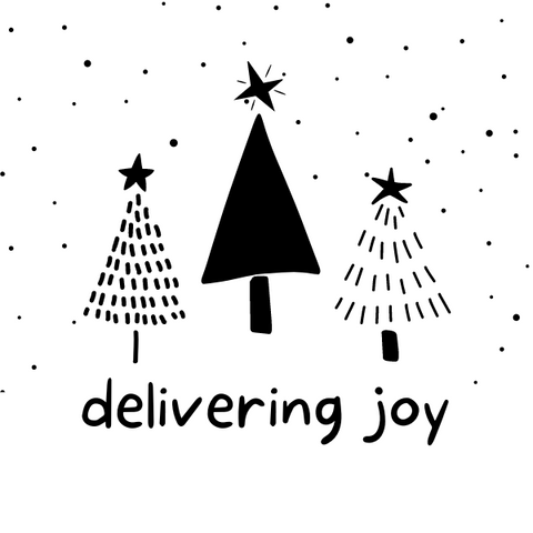 Delivering Joy Christmas Tree Stickers  | 2" Round Shipping Stickers