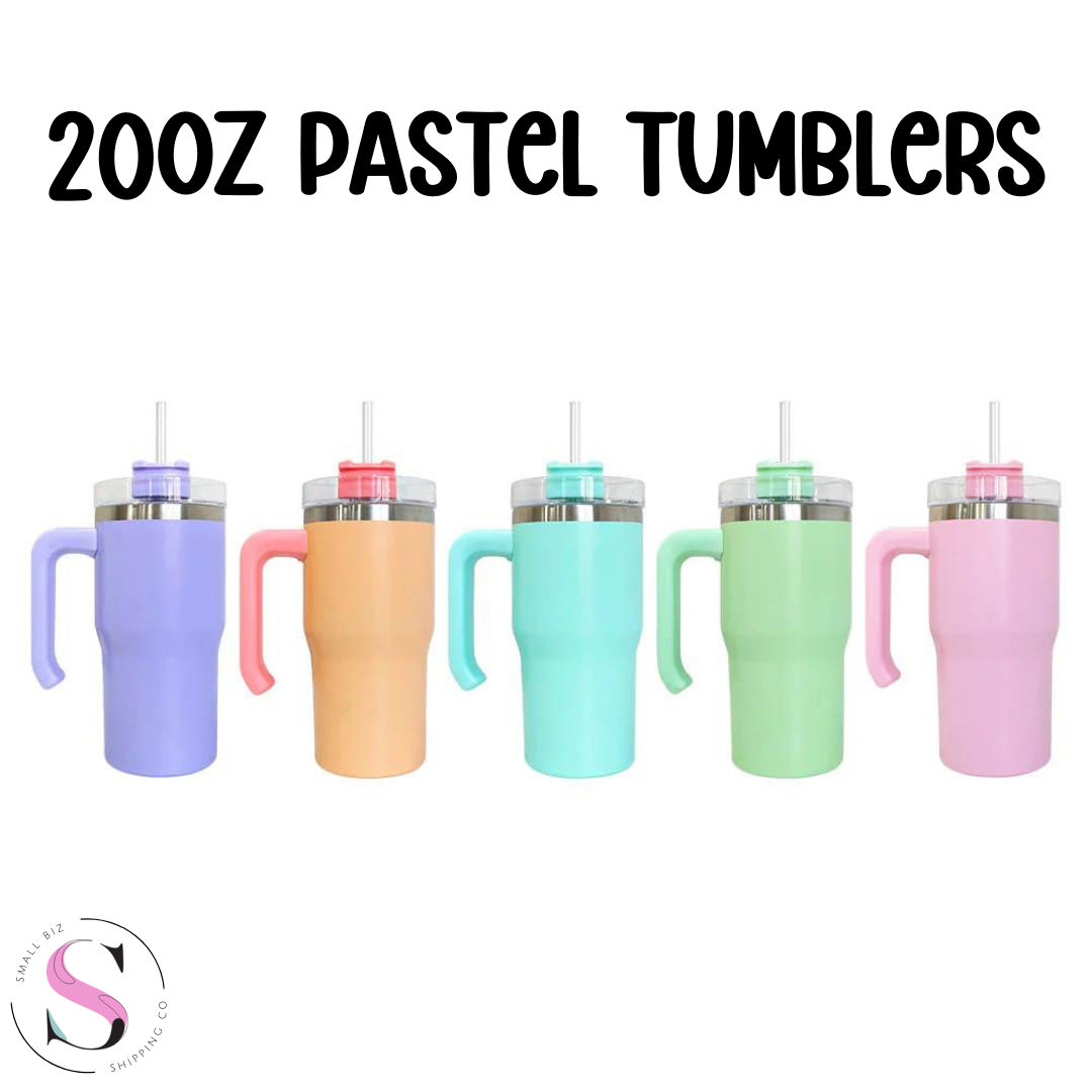 20oz Pastels Sublimation Tumbler with Lid and Straw