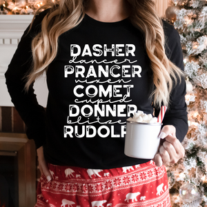 Screen Print Transfer - Dasher Dancer Prancer