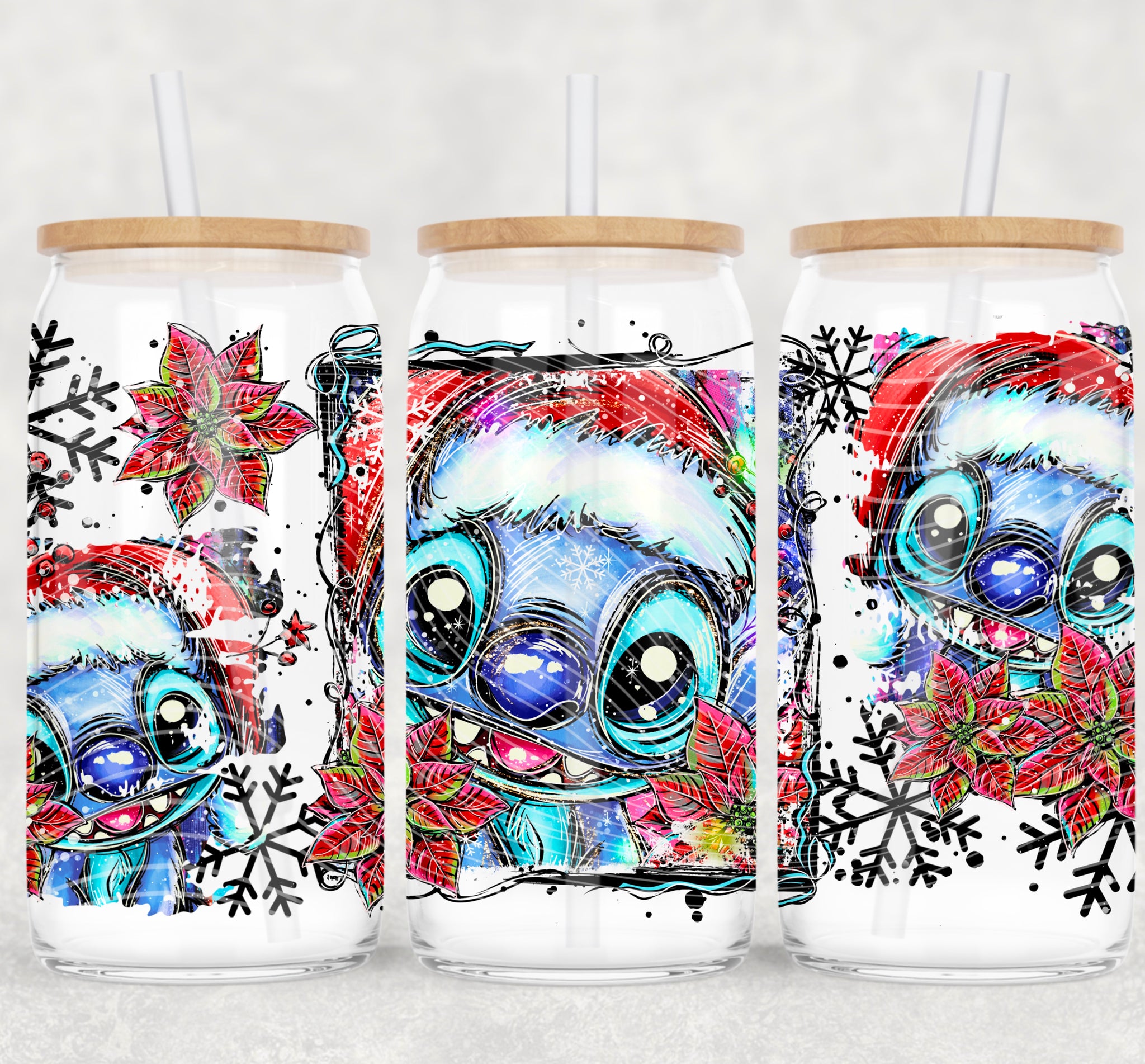 16oz UV DTF Wrap - Christmas Stch Sketch