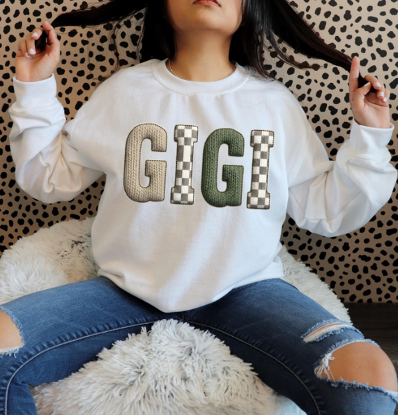 DTF Full Color TShirt Transfer - Faux Crochet Names (You Pick!)