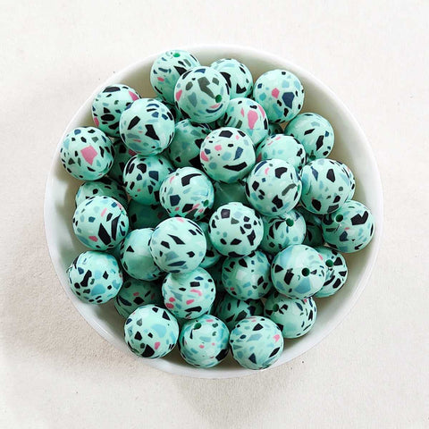 Mint Green Terrazzo - Silicone Bead