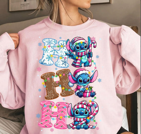 DTF Full Color TShirt Transfer - Ho Ho Ho Blue Guy