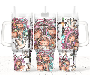 40oz UV DTF Wrap - Full Top & Bottom - Baby Jesus