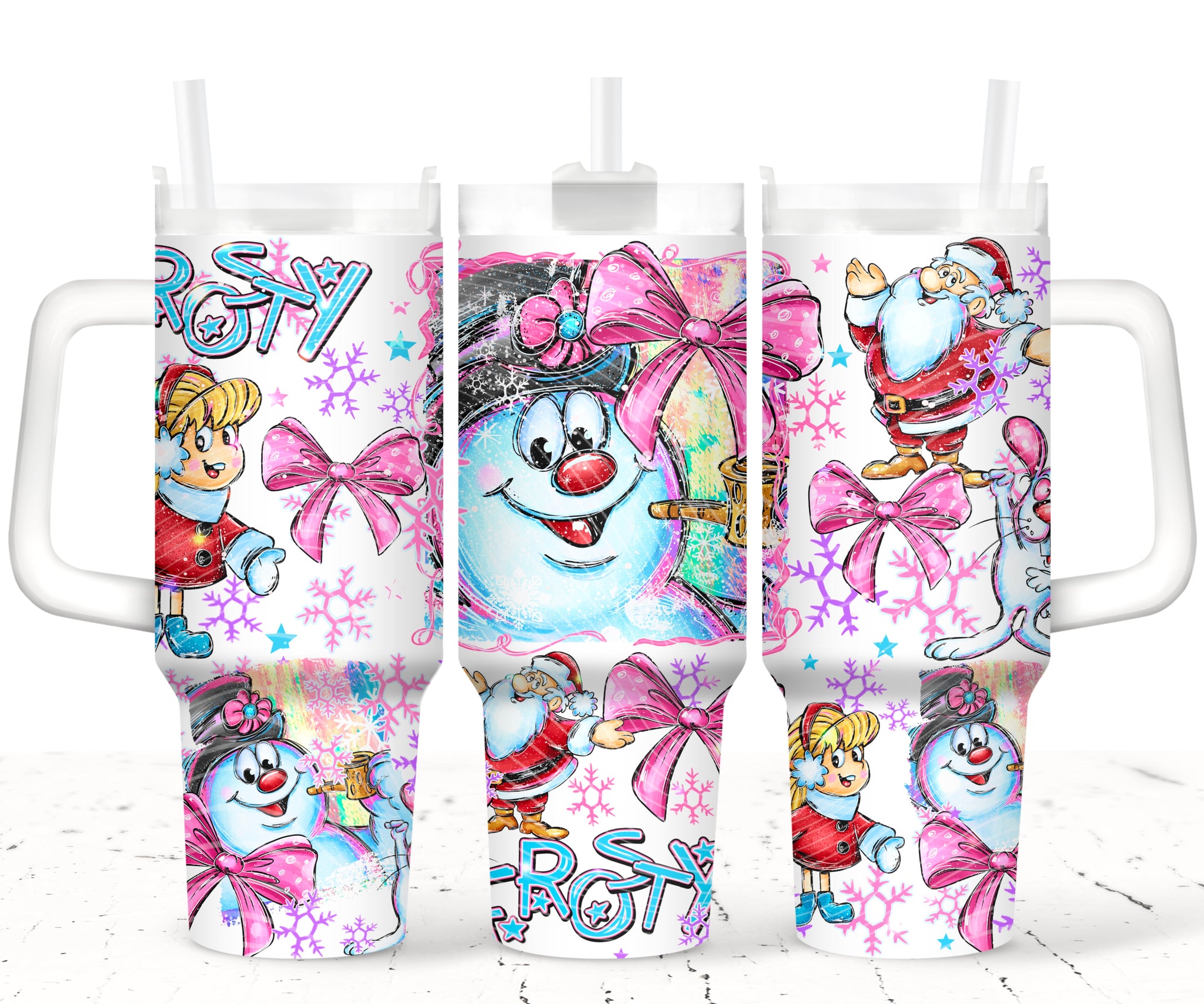 40oz UV DTF Wrap - Full Top & Bottom - Bright Frosty