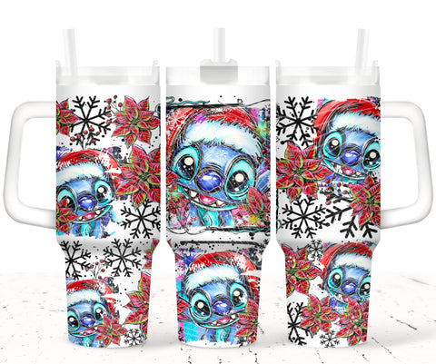 40oz UV DTF Wrap - Full Top & Bottom - Christmas Sketch Stch