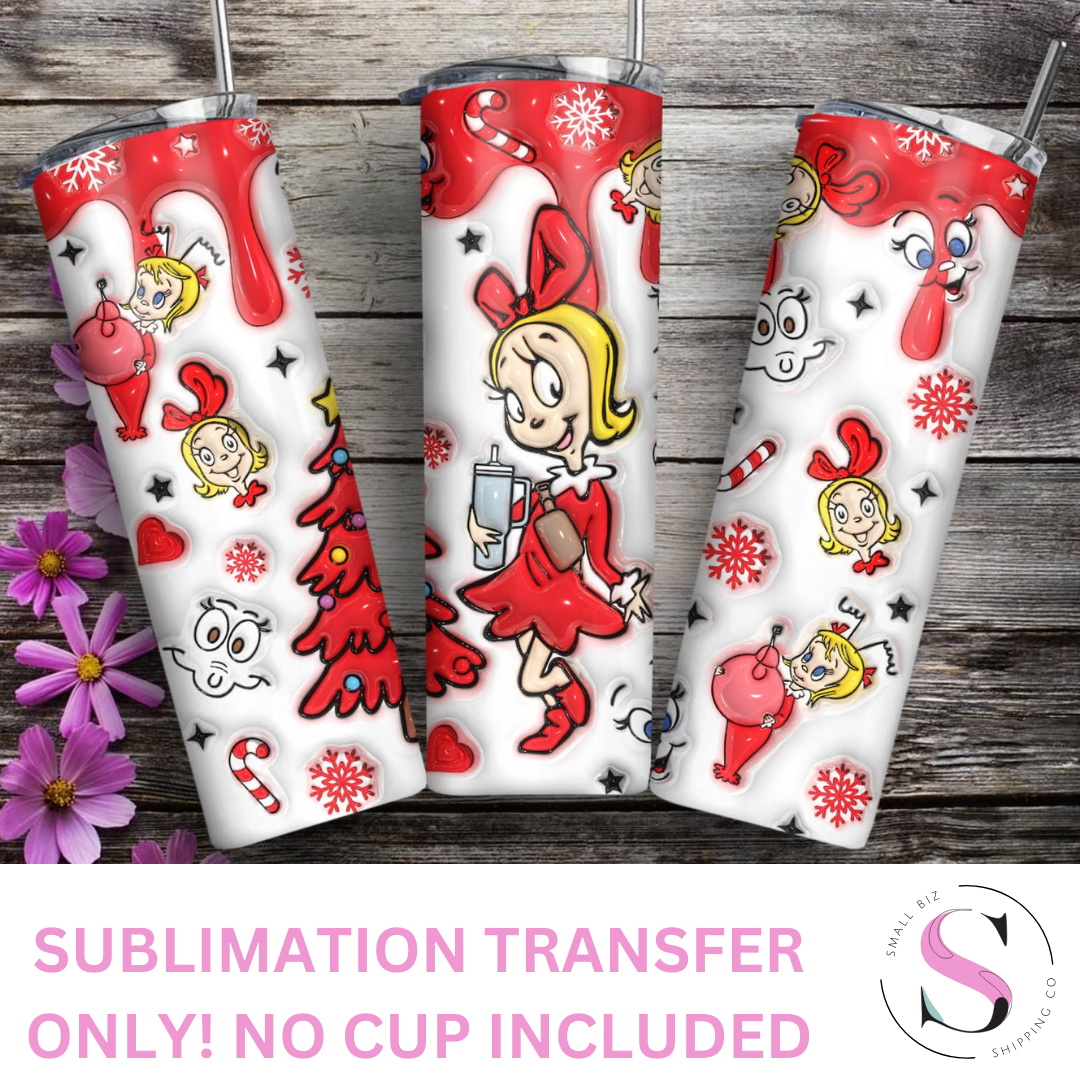 Cindy - 1 Sublimation Wrap Only! 16oz Skinny Tumbler Sublimation Wrap