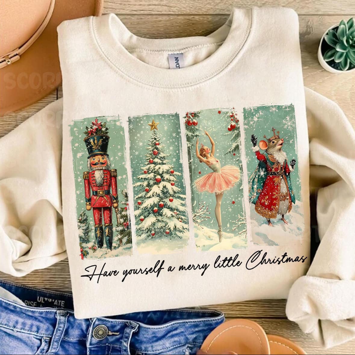 DTF Full Color TShirt Transfer - Merry Little Christmas Nutcracker