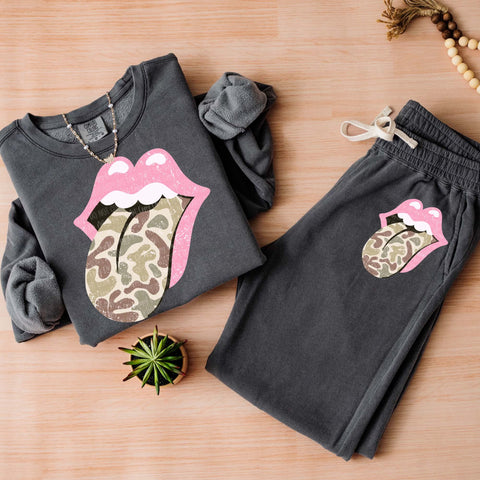 DTF Full Color Transfer - Camo Tongue (FREE POCKET/SHORT)