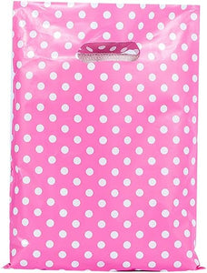 9x13" Pink & White Polka Dot Thank You Merchandise Bags