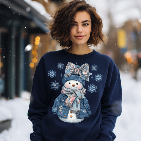 DTF Full Color TShirt Transfer - Patchwork Snowman