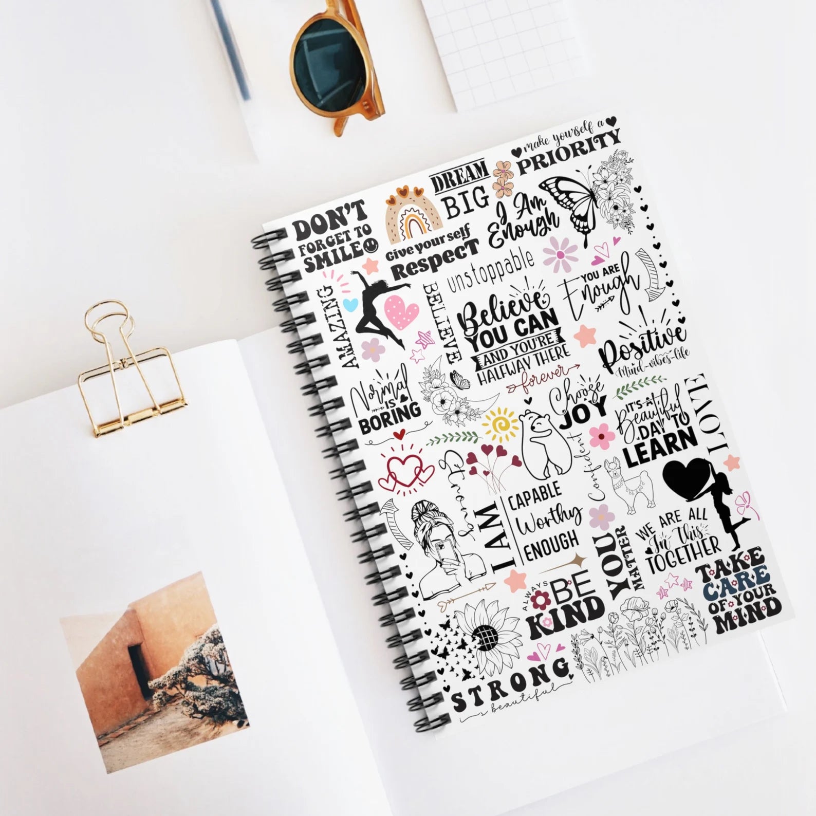 UV DTF A6 Notebook Decal - Positive Affirmations