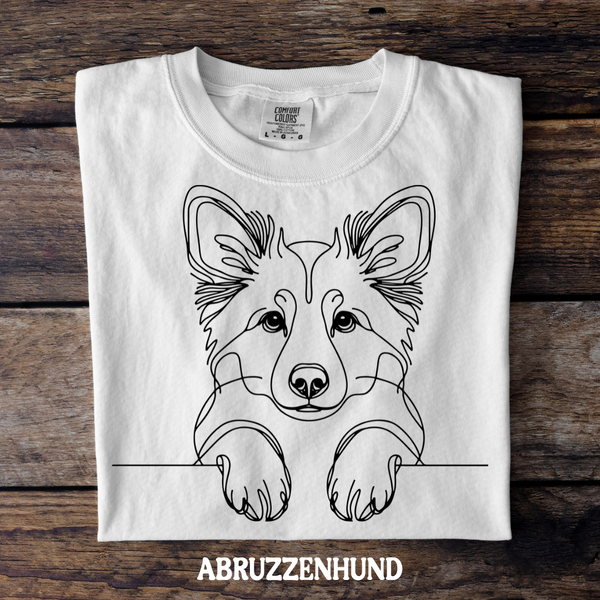 DTF Full Color TShirt Transfer - Simple Sketch Dog - You Choose Color & Breed!