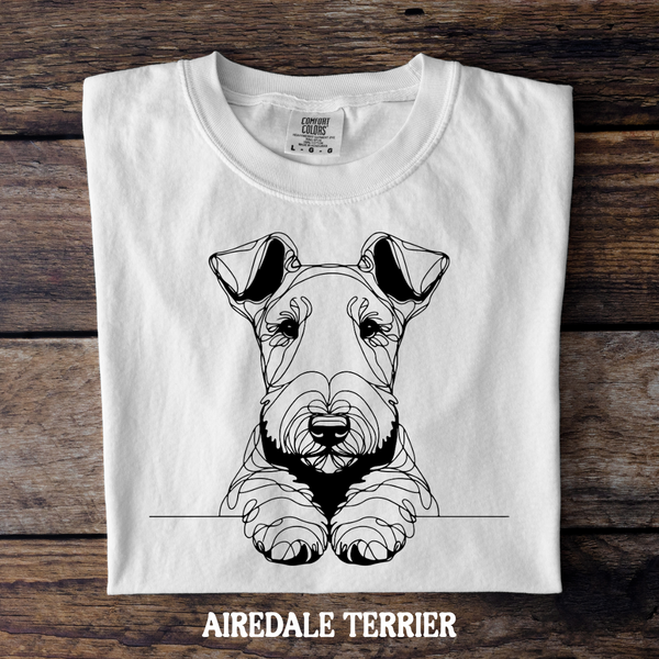 DTF Full Color TShirt Transfer - Simple Sketch Dog - You Choose Color & Breed!