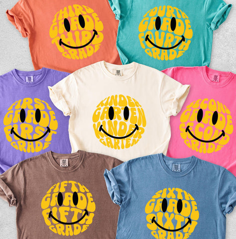 DTF Full Color TShirt Transfer - Yellow Smiley Grades