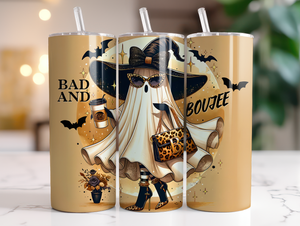 Skinny Tumbler Sublimation Wrap - Bad and Boujee Ghost
