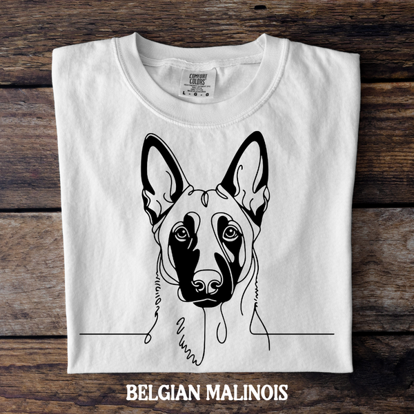 DTF Full Color TShirt Transfer - Simple Sketch Dog - You Choose Color & Breed!