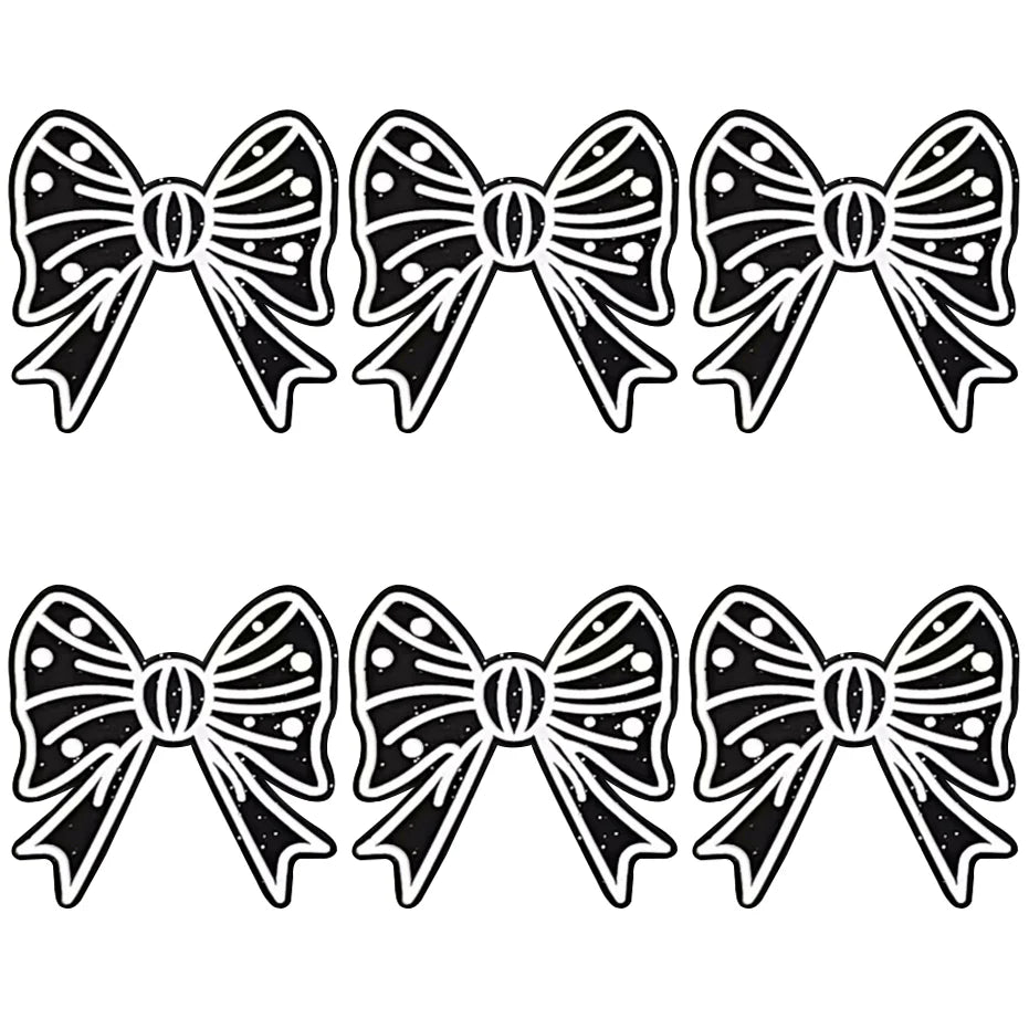 Silicone Focal - Black Glitter Bow