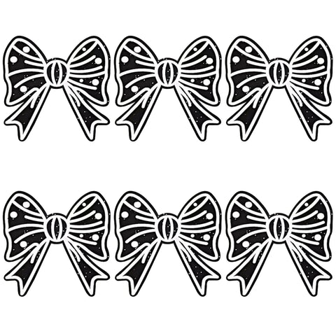 Silicone Focal - Black Glitter Bow