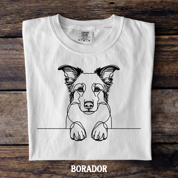 DTF Full Color TShirt Transfer - Simple Sketch Dog - You Choose Color & Breed!