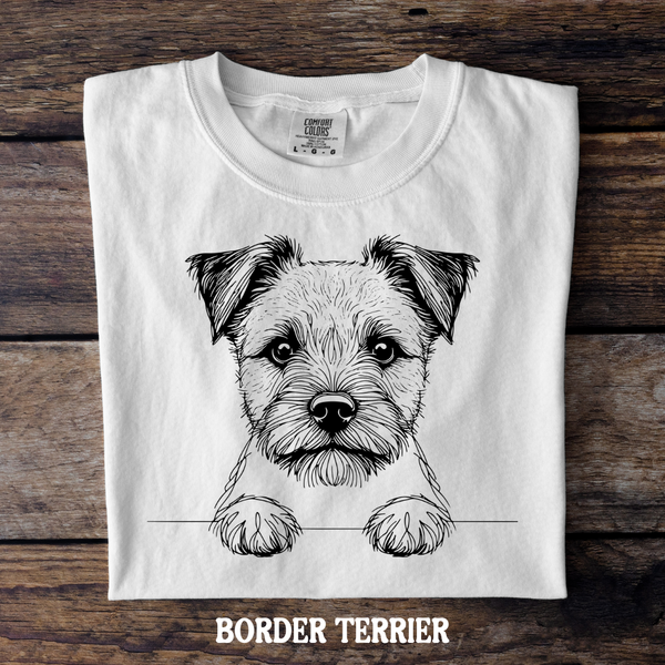 DTF Full Color TShirt Transfer - Simple Sketch Dog - You Choose Color & Breed!