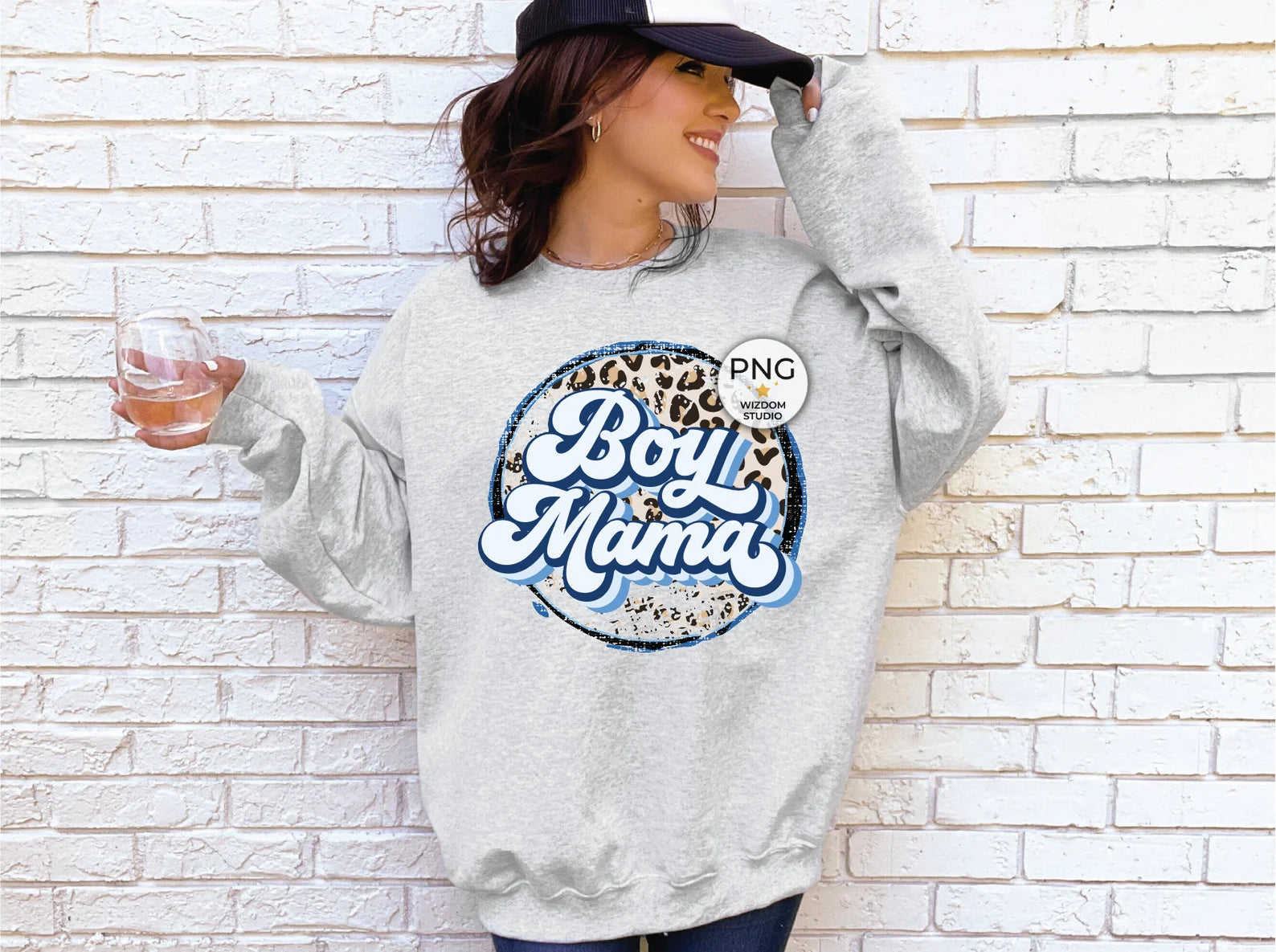 DTF Full Color Transfer - Boy Mama Cheetah Circle