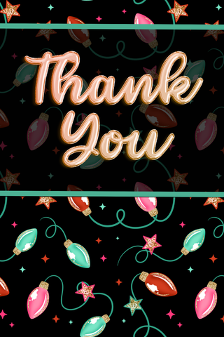Thank You Insert Cards - Bright Lights